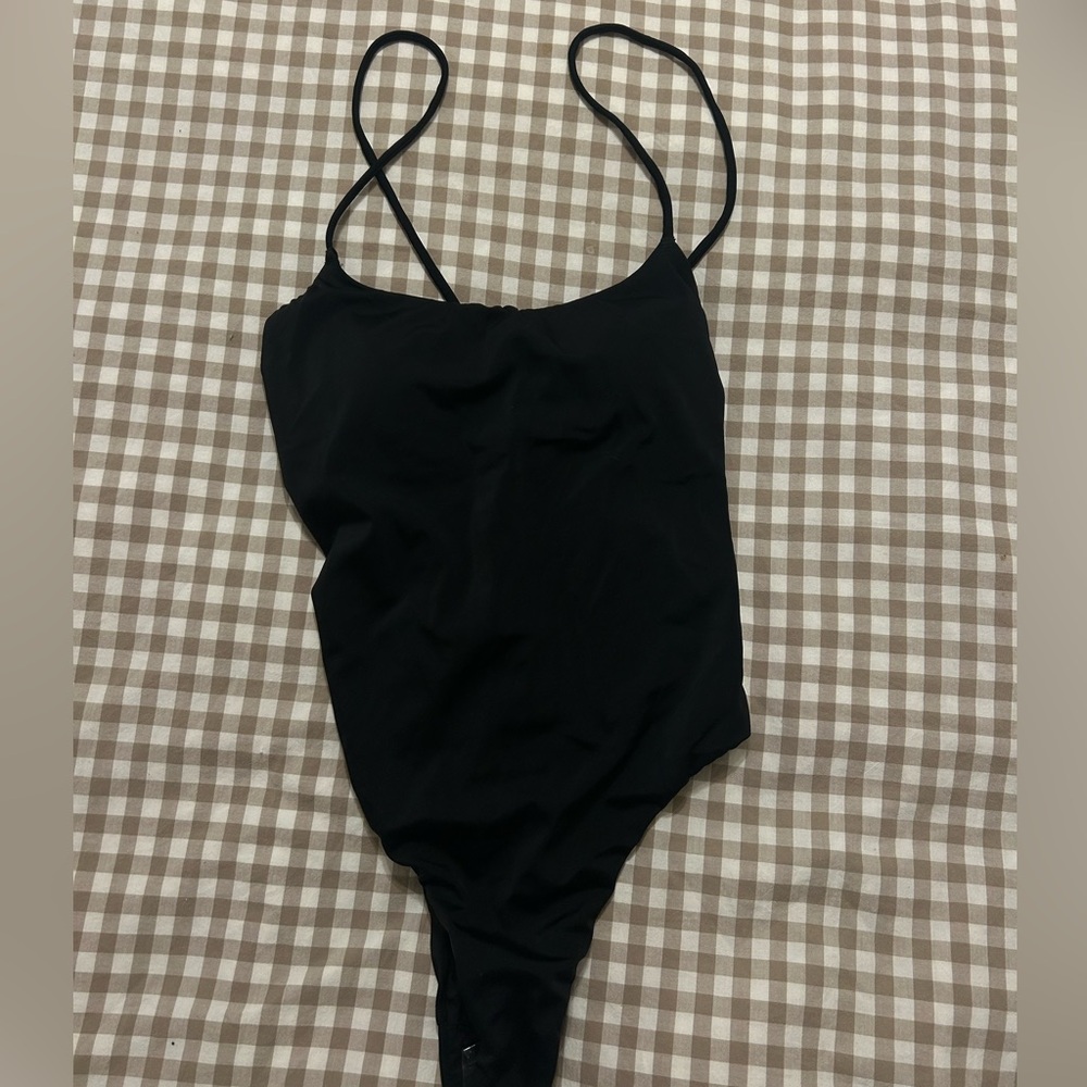 Victoria's Secret Black Strappy One-Piece Swim